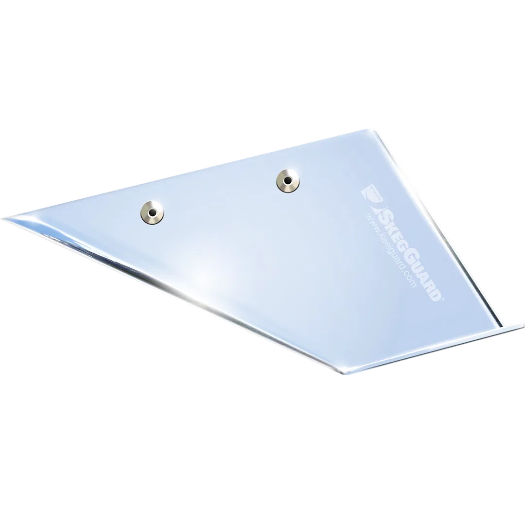 27331 – KEELGUARD Outboard Motor Skeg, 18 Gauge Mirror Polished 316 Stainless Steel Single With Self Locking Mounting...